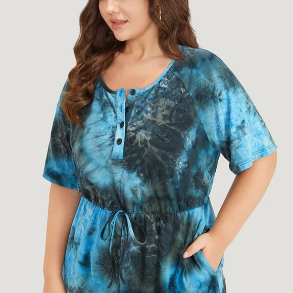 BloomChic Tie-Dye Blue Romper XL us14-16 - Picture 4 of 10